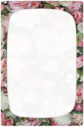 ALAZA Rózsaszín Rózsa, Fehér Virágok, Virágos regisztrálni Ellátott Mózeskosár Lap a Fiúk Baba Lányok Kisgyermek, Standard Méret 52 x