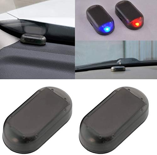 Sterose 2db Napelemes Autó Riasztó Rendszer,a Jármű LED Anti-Theft Flash Villogó Lámpa,LED-es Villogó Biztonsági Fény, Kék+Piros