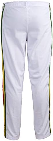 JL Sport Autentikus Brazil Capoeira Harcművészeti Nadrág - Unisex/Gyermek (Fehér, Jamaikai Reggae Témájú)
