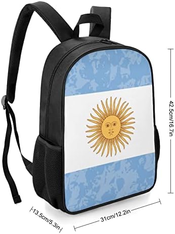 Retro Argentína Zászló Unisex Hátizsák Könnyű Daypack Divat válltáska Vízzel Üveg Zsebek
