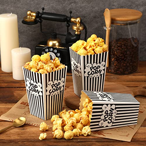 Popcorn Dobozok, DECYOOL 45 Popcorn Zsák Fekete-Fehér Filmet Este Popcorn Doboz Mini Pop Corn Vödrök, Tartály Haza,Farsangi Buli, Dekorációk