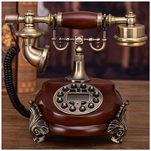 MEVIDA Európai Antik Telefon Alap Faragott Fém Haza Nappali Rögzített Amerikai Kreatív Iroda Retro Telefon Bőr Kötelet, Hívófél-AZONOSÍTÓ