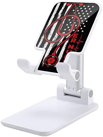 Amerikai Zászló Nővér mobiltelefon Állni Asztal Összecsukható Telefon tulajdonosa Magasság Szögben Állítható, Masszív Állvány, Fehér