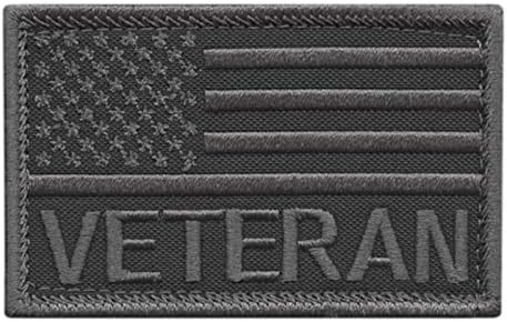 Visszafogott USA Amerikai Zászló Veterán Veterán 2x3.25 Morál Taktikai Touch Rögzítő Tapasz