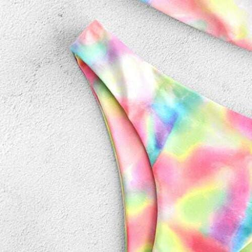 Női Úszás Ruhák Melltartó Magas Bikini Csipke Tie-Dye Női Darab Lábát Szexi Vágott Fürdőruha Két Meghatározott Swimwears