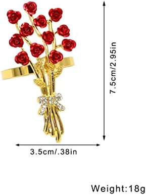 LHLLHL 6db Rózsa Virág Szalvéta Gyűrű Gyöngy Virág Szalvéta tartó Gyűrű Vacsorára Felek Esküvők (Szín : E, Méret : 1)