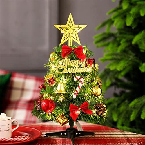 Aetygh 12 Hüvelykes Asztali karácsonyfa, Mini karácsonyfa LED Lámpák, Dísztárgyak, Karácsonyi Dekoráció, Beltéri Irodai Otthoni Hálószoba