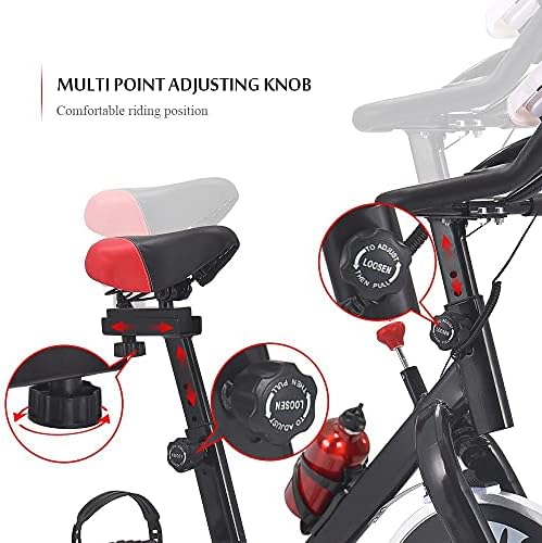 Otthoni Kerékpározás Cardio Kerékpár Álló Fitness, Kerékpározás Képzés Haza Cardio Tornaterem, LED Monitor(PIROS)-Fekete