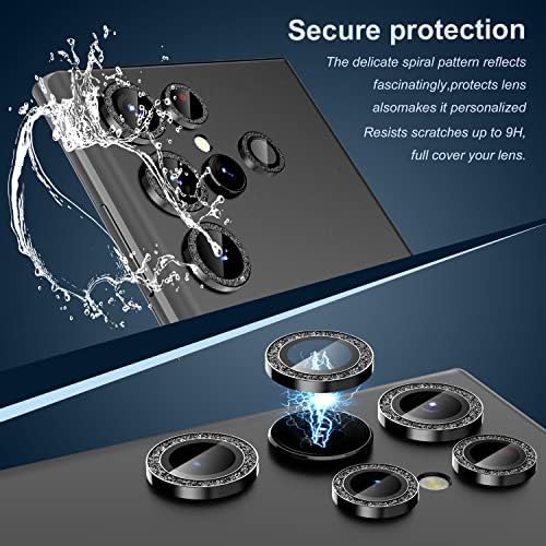 [5+5 DB] Suoman Samsung Galaxy S23 Ultra Kamera Lencséjét Védő, Prémium Edzett Üveg Csillogó Kamera Lencséjét Védő Samsung Galaxy