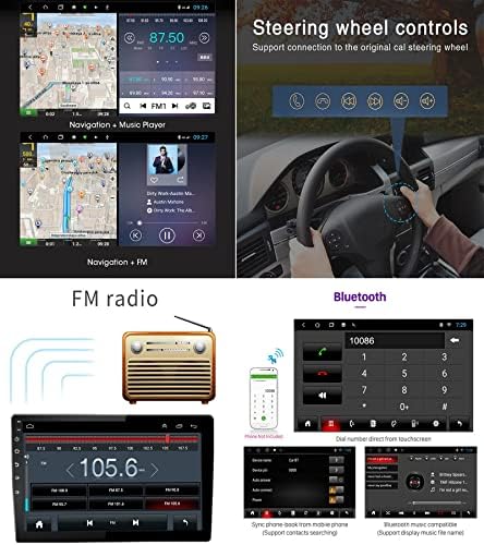 ADMLZQQ 9 Hüvelykes Android 11 Autó Sztereó Ford S-MAX 06-15 Audio Érintőképernyő GPS Navigációs fejegység, WiFi/BT Carpaly/FM Rádió