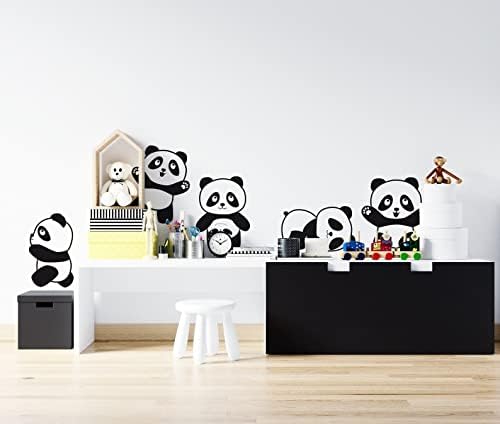 5 Pandák/Set Wall Art Matrica Vinil Állat Stikcer Otthon lakberendezés Aranyos Pandák, hogy a Nemzeti Kincs, a Kínai Gyerekek Hálószoba,