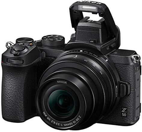 Nikon Z 50 DX-Formátum tükör nélküli Fényképezőgép, 16-50 mm-es, 50-250mm VR Objektívvel, Csomag Nyak Heveder, Tok, 64 gb-os