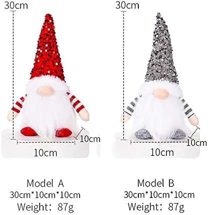 Wbesty 2DB Flitterekkel Karácsonyi Gnómok Fények, Kézzel készített, 12in elemes Előre világít Karácsonyi Gnome Plüss a Karácsonyi