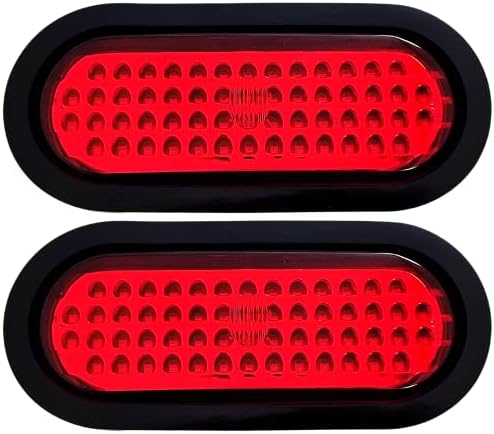 [Az ÖSSZES ÜTÖTT ALKATRÉSZEK] 6 - Os Piros Ovális 56 LED Ne Kapcsolja Farok Könnyű Pótkocsi Gumi Karika, 3-Vezetékes Pótkocsi
