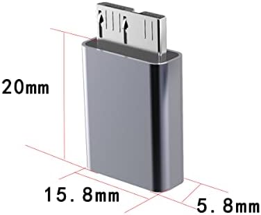 rgzhihuifz USB 3.0 C-Típusú Nő, hogy USB 3.0-Micro B Male Adapter USB 3.0-Mikro B Adapter-Csatlakozó hordozható Merevlemez 2-Pack