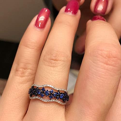 Divat Gyűrű a Nők Zafír Pár Gyűrű Cirkónia Esküvői Zenekar a Nők Eljegyzési Gyűrű Valentin Nap Ajándék, a Szerelem Gyűrűje