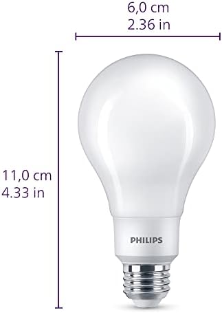 PHILIPS LED Fehér Számlap Villódzásmentes Matt 19, Szabályozható, Eye Comfort Technológia, 450 Lumen, 5W=40W, E26 Bázis, 4PK (576306)
