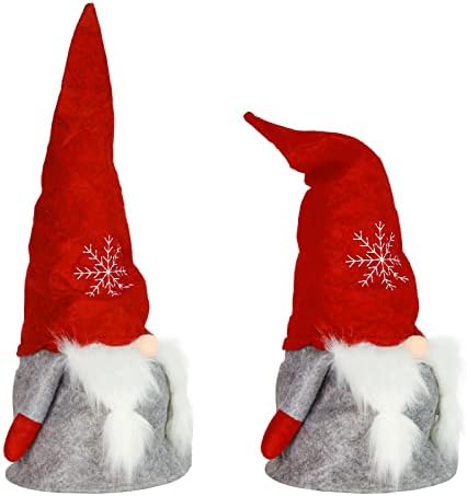 Karácsonyfa Topper, 16 Hüvelykes Svéd Tomte Barátja Gnome, Karácsonyfa Díszítés (Hópehely Kalap)