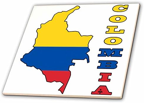 3dRose ct_51747_2 Kolumbiai Zászló A Térképen, Betűk, Kolumbia, Kerámia, 6-os