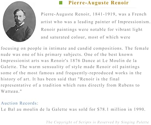 Ének Paletta $80-$1500 Kézzel Festett, amelyet a Művészeti Akadémia Tanárai - 6 Wall Art Claude Játszik Pierre Auguste Renoir Gyerekek
