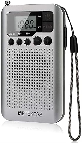Retekess TR106 Hordozható Mini Zsebében Rádió AM FM Digitális Hangolás, AAA elemmel működik, Támogatása, Óra, Ébresztés, elalváskapcsoló,