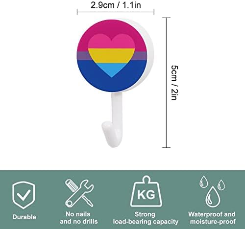 Biszexuális Panromantic Pride Flag Fal Horgok Kerek Műanyag Kampó Tartós Ragasztó Horgok Konyha, Fürdőszoba 10 Pack