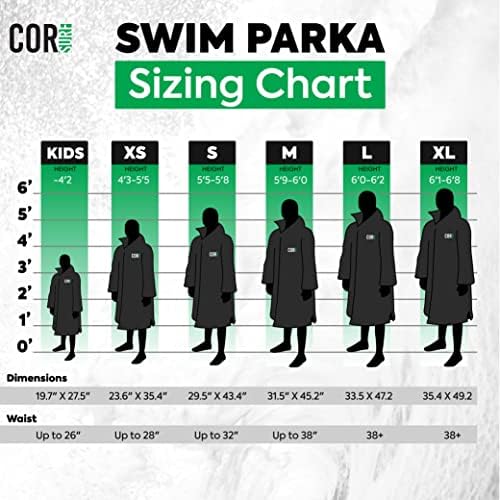 RB Surf Úszni Parka | Nehéz Meleg Surf Kabát Gyerekek 4-7 | Víz ellen védett, Nedvszívó Frottír Törölköző Bélés (sötétkék, 4-7)