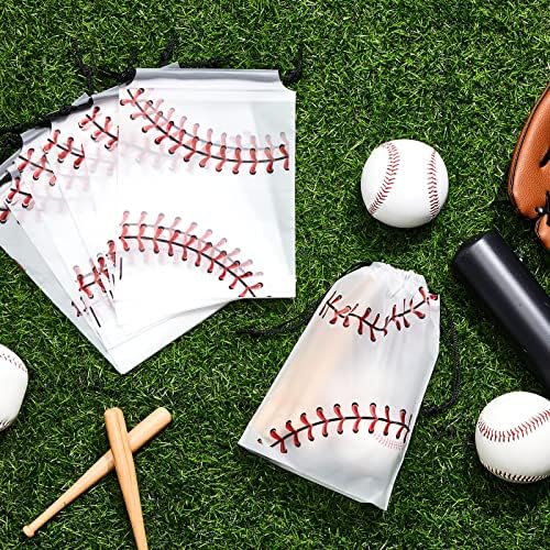 Kacctyen 100 Db Baseball Húzózsinórral Zsák Ömlesztett Baseball Fél Javára Táskák Baseball Komámasszony Candy Kezelni Táskák Baseball Ajándék
