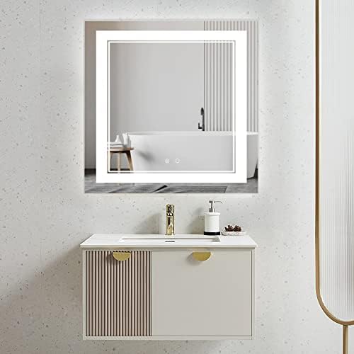 32 x 32, LED Fürdőszoba Tükör, Fürdőszoba Tükör Világítás, LED Tükör a Fürdőszobában, Fényes Fürdőszoba Tükör, Anti-Köd Szabályozható Állítható
