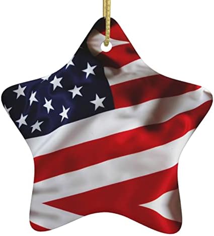 Amerikai Zászló 2022 Karácsonyi Kerámia Medál, Díszíteni A karácsonyfát,
