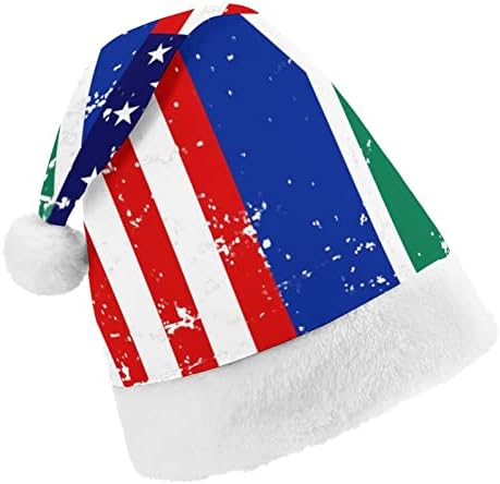 Amerikai-Dél-Afrikai Zászló Karácsonyi Kalap Puha Plüss Mikulás Sapka Vicces Beanie a Karácsony, Új Év, Ünnepi Party