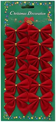 DBYLXMN Karácsonyi Dekoráció Bowknot karácsonyfa Koszorú Dekoráció Aranyos Színes Poliészter Karácsony 12 Pack Íjak Ajándék Esemény Székek