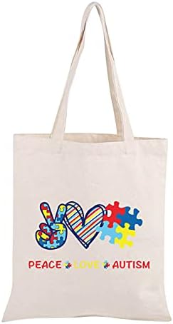 JXGZSO Puzzle-Darab Autizmus Tudatosság Smink Táska Cipzárral Béke, Szeretet Autizmus Tasakot Autizmus Túlélési Ajándék (Béke, Szeretet