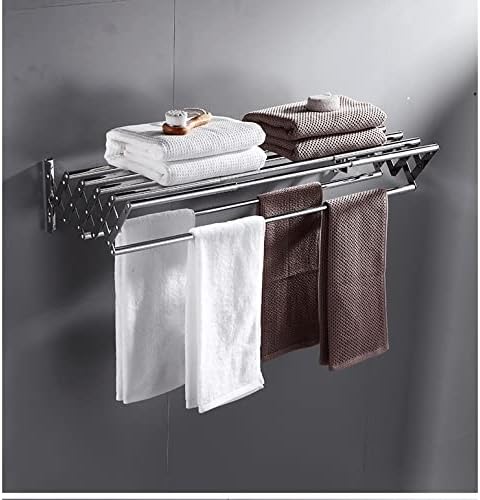 Ousich Kétirányú Behúzható Szárító Állvány, mosásra, 31.5 inch Összecsukható Fürdőszoba Ruhát, Törölköző Szárító Állvány 304-es Rozsdamentes