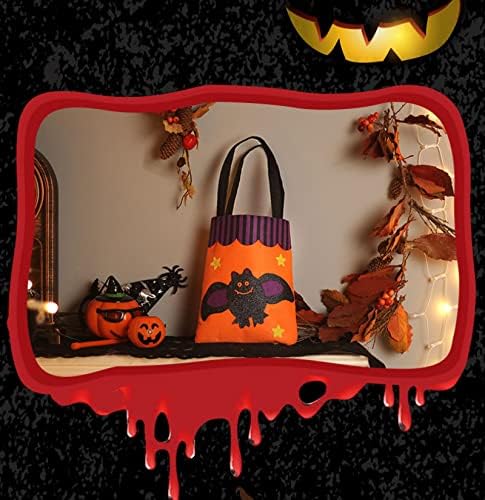 Halloween Candy Táskák Kezelni Táskák: 5db Halloween Zacskó Csokit vagy Csalunk Tote Bags Halloween Kezeli Táskák Fél Szívességet Kezeli