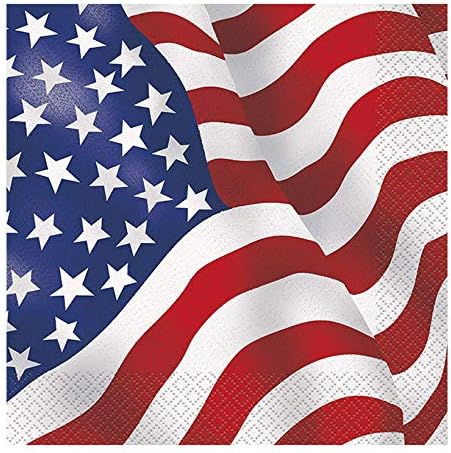 Egyedülálló USA Zászló Ebéd Papír Szalvéták, 6.5 x 6.5, Többszínű