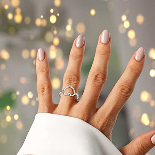 2023 Új, Egyszerűen Galvanizáló Szerelmes Szív Gyémánt Gyűrű Női Ékszerek Részt Gyűrű 925 Gyűrűk (Ezüst, 8)