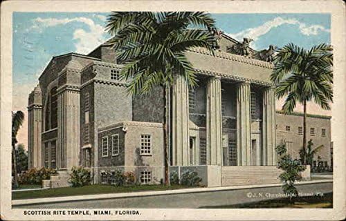 Skót Rítus Templom Floridai Miami, FL Eredeti Antik Képeslap, 1921