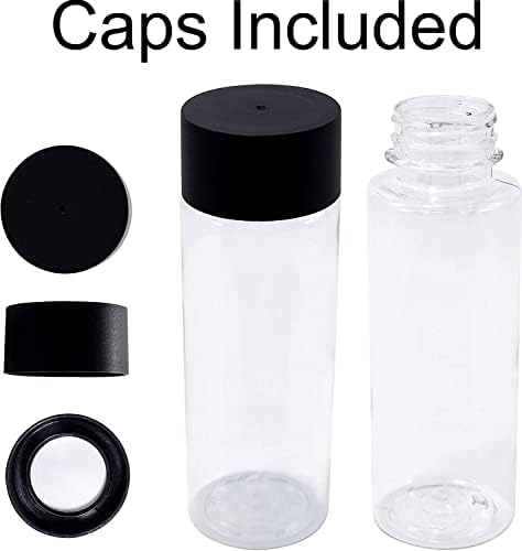 Felső Midland Termékek 10 oz Üres Műanyag Szenzoros Palack Fekete Fedéllel, 28 Csomag Kerek, Átlátszó Műanyag vizes Palackok BPA Mentes Nyugtató
