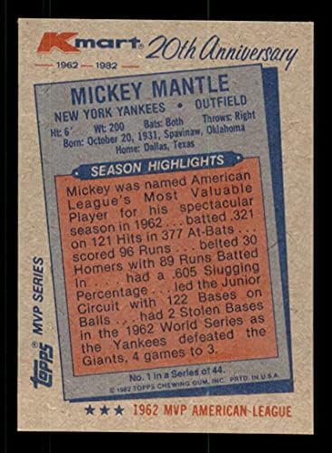 Mickey Mantle Kártya 1982 K-Mart 1