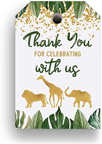 Safari Köszönöm Szívességet Kategória - Kedvez Jungle Safari Baba Zuhany vagy Születésnapi Party - 60 Csomag