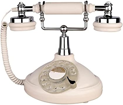 Retro Vezetékes Vezetékes Telefon, TelPal Fehér Klasszikus Vintage Régi Divat Telefon Otthon & Iroda, Vezetékes Antik Otthoni
