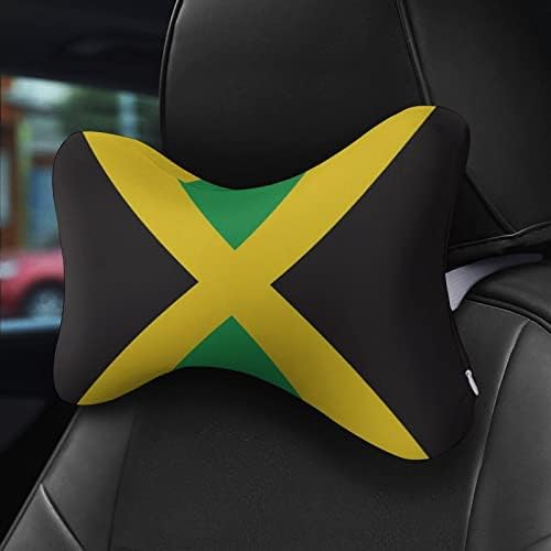 Jamaikai Zászló Autó Nyak Párna 2 DB Kényelmes Auto Fej Többi Párna Lélegző Memória Hab Autó Ülés Párna