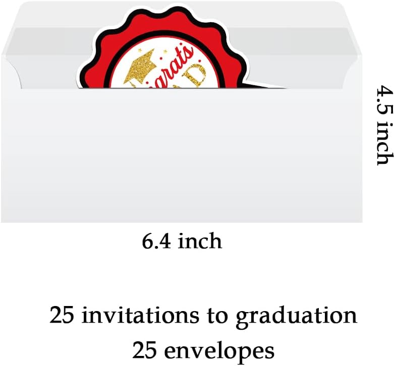 haipino 25 Ballagási Meghívókat Kártyák Borítékok, 2023 Grad Ünnep, 2023 Főiskola középiskola Egyetem Mesterek Grad Ünnepség, Ballagás Buli