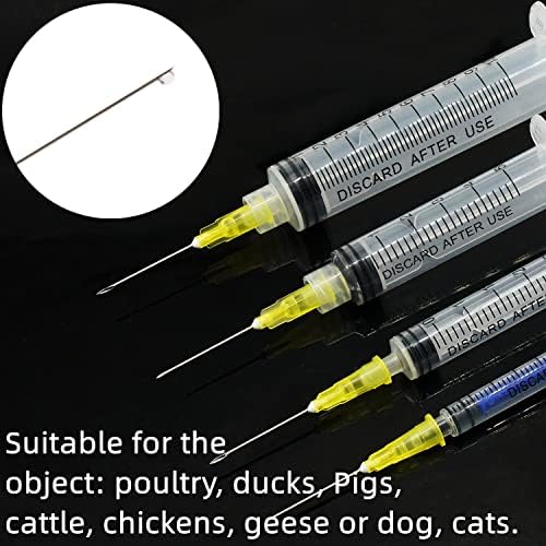 100 Csomag 20Ga 1Inch Steril, egyszer használatos Injekciós Needl a Kap az Állat, Kisállat, Baromfi, valamint Ipari Adagoló Needl