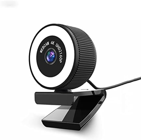 ZHUHW USB Webkamera 4k Web Kamera Állítható Fényerő Töltse Lámpa, Mikrofon, Számítógép videohívás Konferencia Munka (Szín : a 4K)