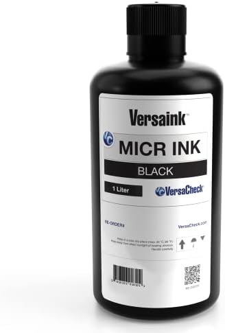 VersaInk-Nano Fekete MICR Tinta -100ml – Mágneses Festék Ellenőrizze, Nyomtatók vagy multifunkciós tintasugaras nyomtató, MICR Fekete (VIMB1S-6512)