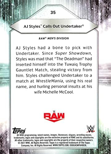 2021 Topps WWE 35 AJ Styles Birkózás Trading Card