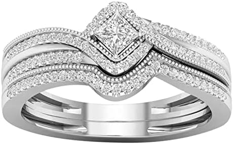 2023 Új Női Gyűrű Barátnője Micro Cirkon Ékszerek Intarziás Gyűrű Ajándék Gyűrű Aranyos Jelmezek Tizenéves (Ezüst, 6)