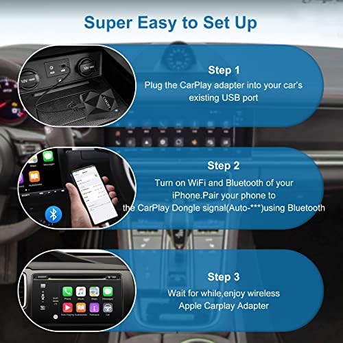 CARLIET Vezeték nélküli CarPlay Adapter, Vezeték nélküli Autó Dongle az OEM Vezetékes Apple CarPlay Autók 2015-től Támogatja az Online Frissítés,